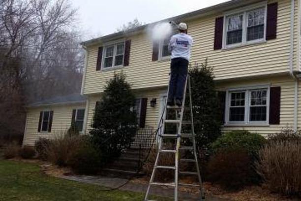 Completed exterior cleaning work by The Powerwash Guys